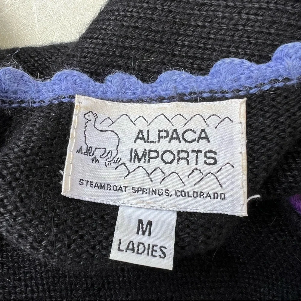 Alpaca Imports Bohemian Handmade Knit Wool Cardigan Sweater Women’s Size Medium
